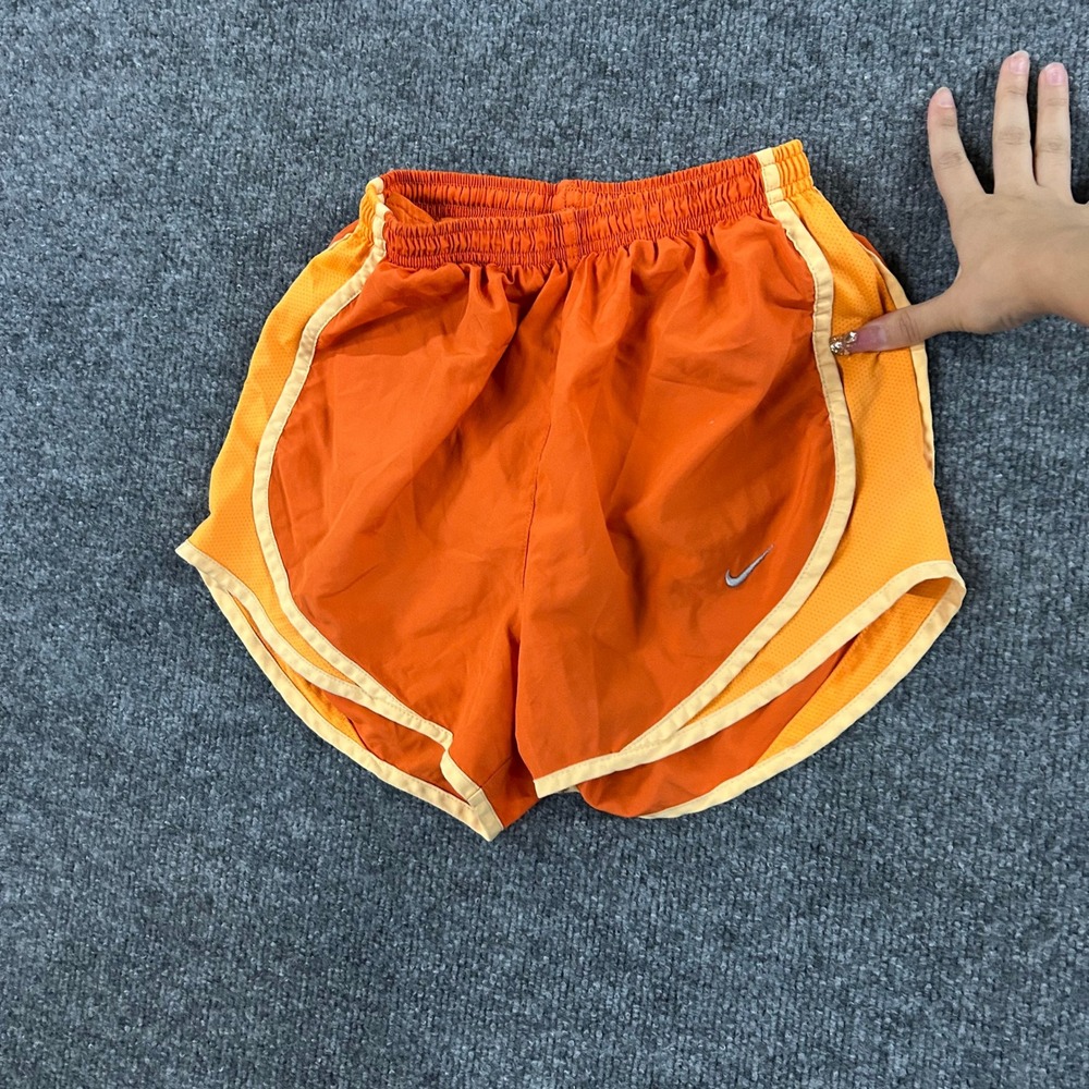 Nike Shorts Womens Size XS Orange Dri-Fit Running Athletic Mesh Breathable 7376